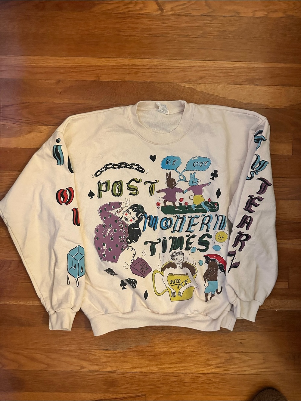 Post Modern Times Graphic Cream Sweatshirt